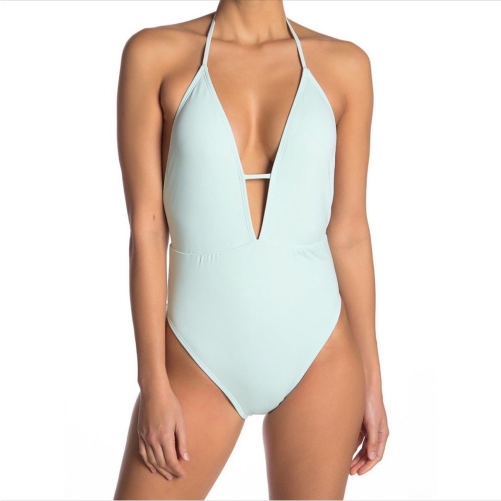 Bikini Lab deep V neck and ruched bottom size S